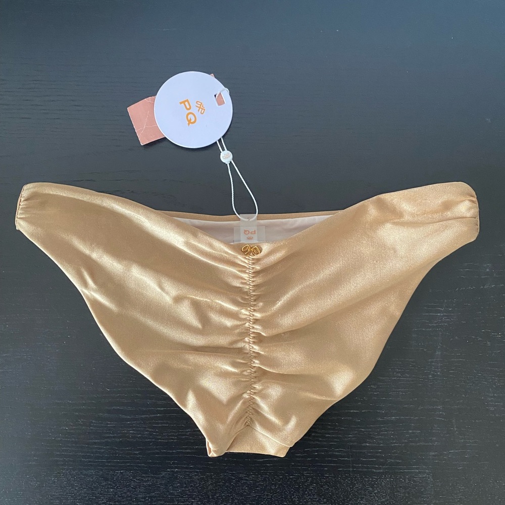 BNWT PQ Swim Gold Cheeky Bikini Bottoms